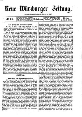 Neue Würzburger Zeitung Montag 2. April 1866