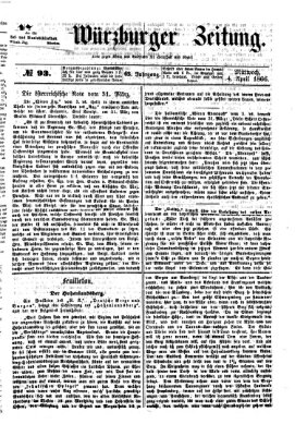 Neue Würzburger Zeitung Mittwoch 4. April 1866