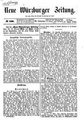 Neue Würzburger Zeitung Freitag 27. April 1866