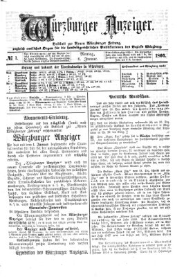 Würzburger Anzeiger (Neue Würzburger Zeitung) Montag 1. Januar 1866