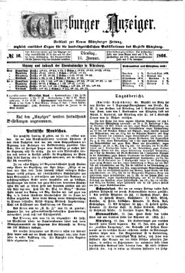 Würzburger Anzeiger (Neue Würzburger Zeitung) Dienstag 16. Januar 1866