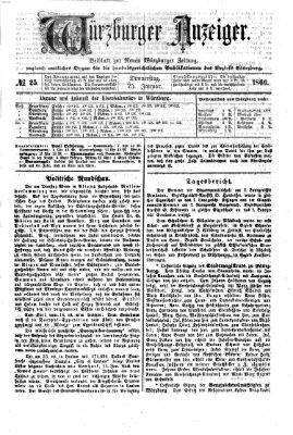 Würzburger Anzeiger (Neue Würzburger Zeitung) Donnerstag 25. Januar 1866