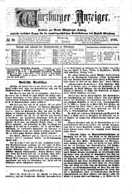 Würzburger Anzeiger (Neue Würzburger Zeitung) Mittwoch 31. Januar 1866