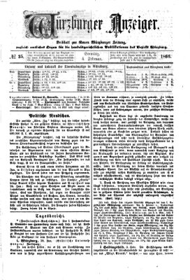 Würzburger Anzeiger (Neue Würzburger Zeitung) Sonntag 4. Februar 1866