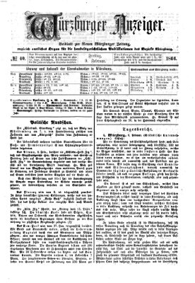 Würzburger Anzeiger (Neue Würzburger Zeitung) Freitag 9. Februar 1866