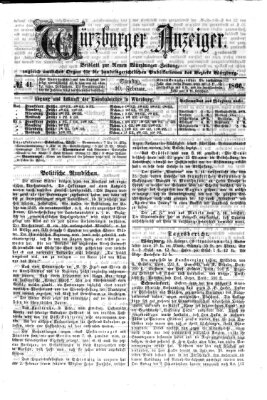 Würzburger Anzeiger (Neue Würzburger Zeitung) Samstag 10. Februar 1866