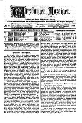 Würzburger Anzeiger (Neue Würzburger Zeitung) Dienstag 20. Februar 1866