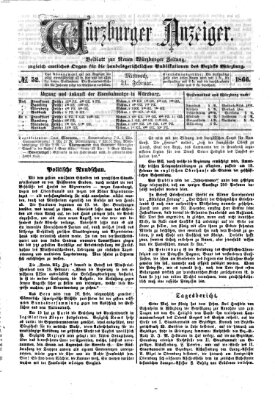 Würzburger Anzeiger (Neue Würzburger Zeitung) Mittwoch 21. Februar 1866