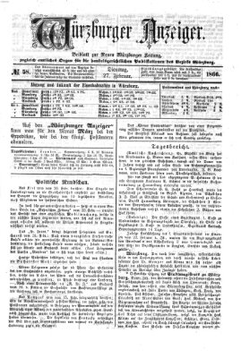 Würzburger Anzeiger (Neue Würzburger Zeitung) Dienstag 27. Februar 1866