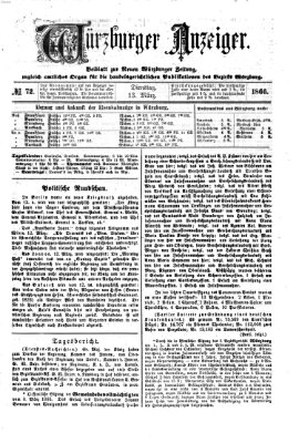 Würzburger Anzeiger (Neue Würzburger Zeitung) Dienstag 13. März 1866