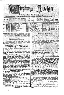 Würzburger Anzeiger (Neue Würzburger Zeitung) Dienstag 20. März 1866