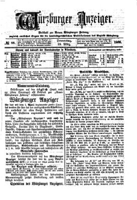 Würzburger Anzeiger (Neue Würzburger Zeitung) Donnerstag 29. März 1866