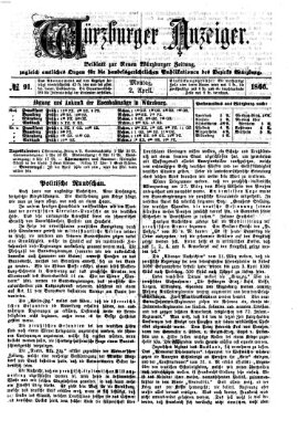 Würzburger Anzeiger (Neue Würzburger Zeitung) Montag 2. April 1866