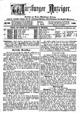 Würzburger Anzeiger (Neue Würzburger Zeitung) Freitag 13. April 1866