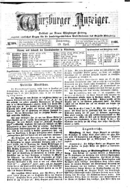 Würzburger Anzeiger (Neue Würzburger Zeitung) Donnerstag 19. April 1866