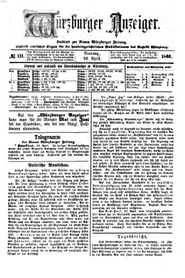 Würzburger Anzeiger (Neue Würzburger Zeitung) Sonntag 22. April 1866