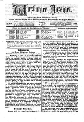 Würzburger Anzeiger (Neue Würzburger Zeitung) Samstag 2. Juni 1866