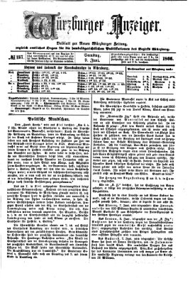 Würzburger Anzeiger (Neue Würzburger Zeitung) Samstag 9. Juni 1866