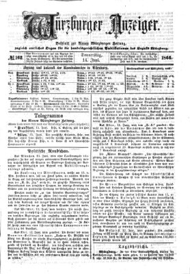 Würzburger Anzeiger (Neue Würzburger Zeitung) Donnerstag 14. Juni 1866