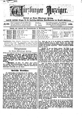 Würzburger Anzeiger (Neue Würzburger Zeitung) Freitag 15. Juni 1866