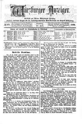 Würzburger Anzeiger (Neue Würzburger Zeitung) Samstag 23. Juni 1866