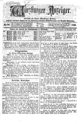 Würzburger Anzeiger (Neue Würzburger Zeitung) Sonntag 24. Juni 1866