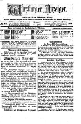 Würzburger Anzeiger (Neue Würzburger Zeitung) Mittwoch 27. Juni 1866