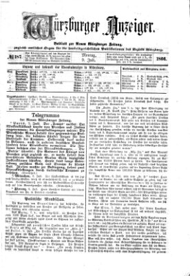 Würzburger Anzeiger (Neue Würzburger Zeitung) Montag 9. Juli 1866