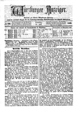 Würzburger Anzeiger (Neue Würzburger Zeitung) Samstag 14. Juli 1866