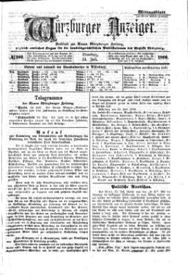 Würzburger Anzeiger. Mittagsblatt (Neue Würzburger Zeitung) Dienstag 24. Juli 1866