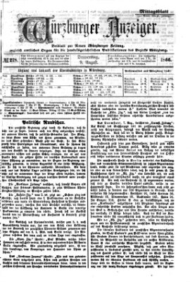 Würzburger Anzeiger. Mittagsblatt (Neue Würzburger Zeitung) Donnerstag 9. August 1866