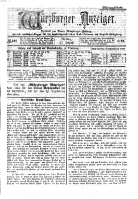 Würzburger Anzeiger. Mittagsblatt (Neue Würzburger Zeitung) Montag 27. August 1866