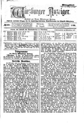 Würzburger Anzeiger. Mittagsblatt (Neue Würzburger Zeitung) Mittwoch 29. August 1866