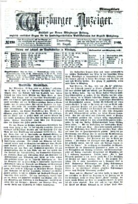 Würzburger Anzeiger. Mittagsblatt (Neue Würzburger Zeitung) Donnerstag 30. August 1866