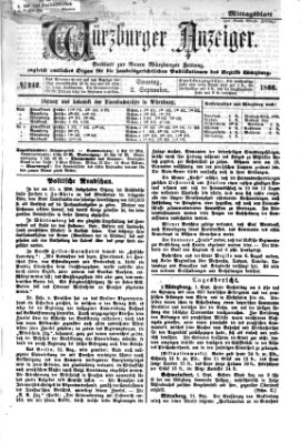 Würzburger Anzeiger. Mittagsblatt (Neue Würzburger Zeitung) Sonntag 2. September 1866