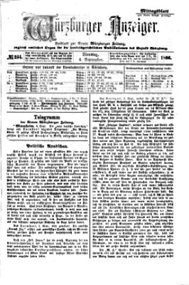 Würzburger Anzeiger. Mittagsblatt (Neue Würzburger Zeitung) Dienstag 4. September 1866