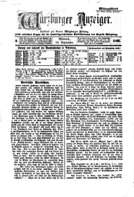 Würzburger Anzeiger. Mittagsblatt (Neue Würzburger Zeitung) Mittwoch 12. September 1866