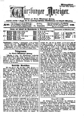 Würzburger Anzeiger. Mittagsblatt (Neue Würzburger Zeitung) Freitag 21. September 1866