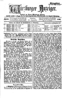 Würzburger Anzeiger. Mittagsblatt (Neue Würzburger Zeitung) Samstag 22. September 1866