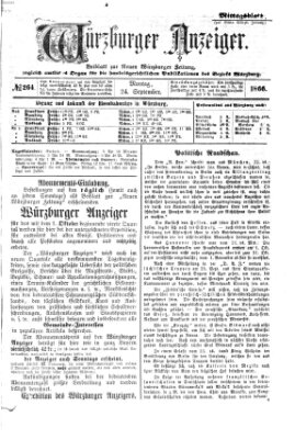 Würzburger Anzeiger. Mittagsblatt (Neue Würzburger Zeitung) Montag 24. September 1866