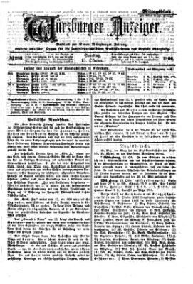 Würzburger Anzeiger. Mittagsblatt (Neue Würzburger Zeitung) Samstag 13. Oktober 1866