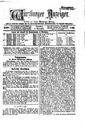 Würzburger Anzeiger. Mittagsblatt (Neue Würzburger Zeitung) Samstag 3. November 1866