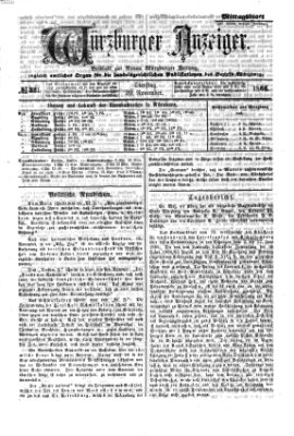 Würzburger Anzeiger. Mittagsblatt (Neue Würzburger Zeitung) Dienstag 20. November 1866