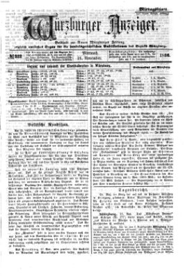 Würzburger Anzeiger. Mittagsblatt (Neue Würzburger Zeitung) Mittwoch 21. November 1866