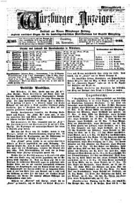 Würzburger Anzeiger. Mittagsblatt (Neue Würzburger Zeitung) Samstag 24. November 1866