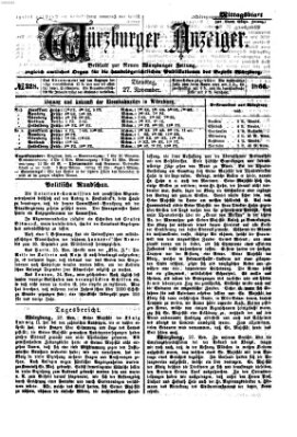 Würzburger Anzeiger. Mittagsblatt (Neue Würzburger Zeitung) Dienstag 27. November 1866