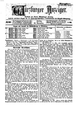 Würzburger Anzeiger. Mittagsblatt (Neue Würzburger Zeitung) Freitag 30. November 1866