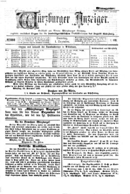 Würzburger Anzeiger. Mittagsblatt (Neue Würzburger Zeitung) Samstag 1. Dezember 1866