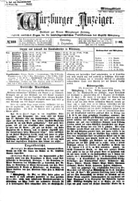 Würzburger Anzeiger. Mittagsblatt (Neue Würzburger Zeitung) Sonntag 2. Dezember 1866