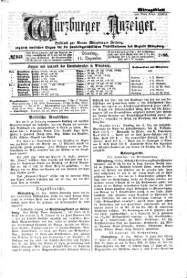 Würzburger Anzeiger. Mittagsblatt (Neue Würzburger Zeitung) Dienstag 11. Dezember 1866